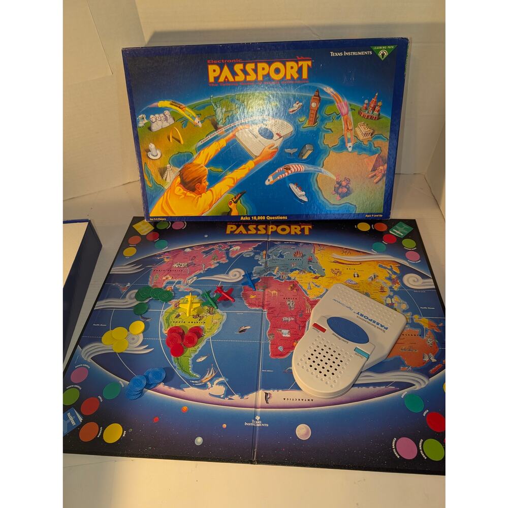 Vintage 1991 Texas Instrument Passport Board Game